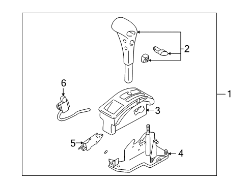 2000 Infiniti QX4 Shifter Housing Transmission Control Device Assembly Diagram for 34901-1W617