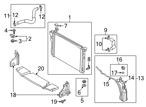 2017 Genesis G90 Radiator & Components Hose-Radiator To Reservoir Diagram for 25451-B1000