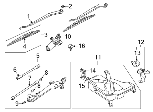 2005 Infiniti Q45 Wiper & Washer Components Motor Assy-Windshield Wiper Diagram for 28810-AT30A