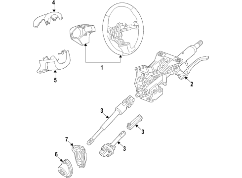 2021 Cadillac CT5 Steering Column & Wheel, Steering Gear & Linkage Steering Column Diagram for 84228108