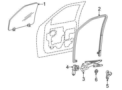 1999 Ford F-150 Door & Components Run Channel Diagram for 3L3Z-1521537-AA