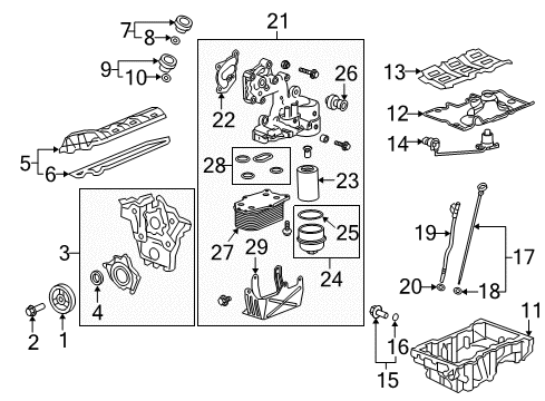 2010 Cadillac SRX Engine Parts, Mounts, Cylinder Head & Valves, Camshaft & Timing, Oil Pan, Oil Pump, Crankshaft & Bearings, Pistons, Rings & Bearings, Variable Valve Timing Filler Cap Diagram for 12597637