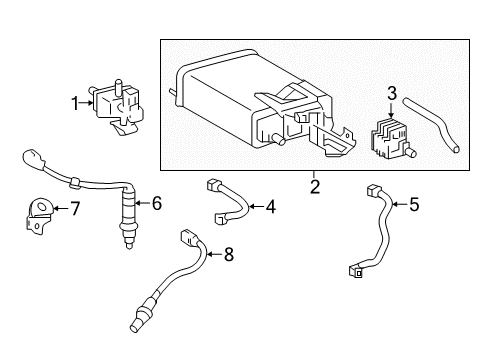 2020 Toyota Tacoma Emission Components Vapor Canister Diagram for 77740-04070