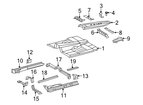 2010 Toyota Sequoia Floor Front Floor Pan Diagram for 58111-0C180