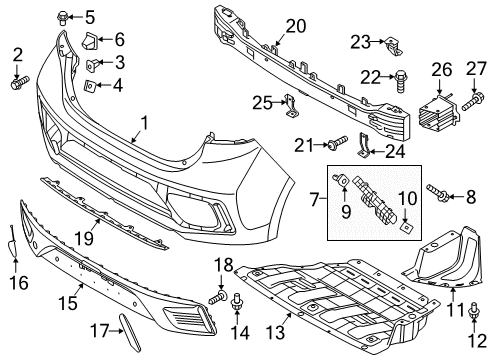 2020 Hyundai Ioniq Rear Bumper Bracket Assembly-Rear Bumper Side, RH Diagram for 86614-G2000