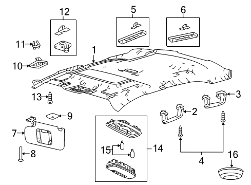 2017 Ford Special Service Police Sedan Interior Trim - Roof Dome Lamp Assembly Diagram for DB5Z-13776-A