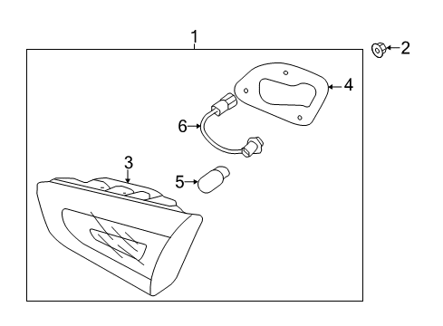 2015 Kia Cadenza Bulbs Lamp Rear Combination Inside Pad Diagram for 924553R510