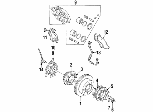 2001 Dodge Ram 3500 Anti-Lock Brakes Line Diagram for 52009845AB