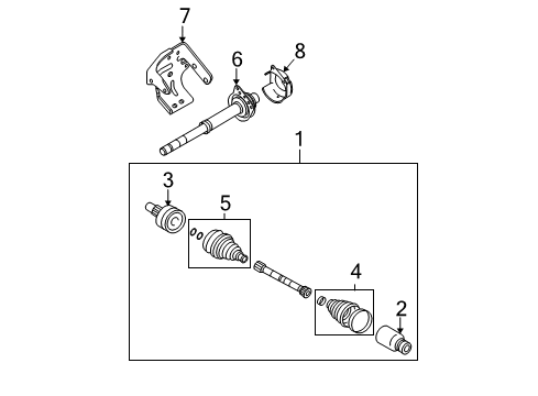 Diagram for 2012 Ford Escape Drive Axles - Front 