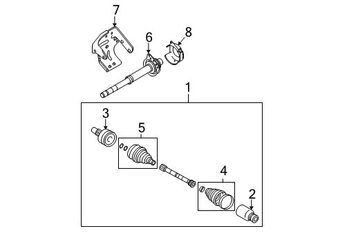 2012 Ford Escape Drive Axles - Front Intermed Shaft Diagram for 6L8Z-3A329-E