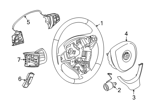 2014 BMW 535d xDrive Steering Column & Wheel, Steering Gear & Linkage Multifunct Steering Wheel Switch Diagram for 61317846655