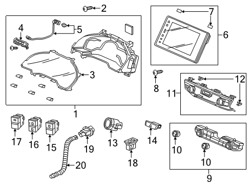 2018 Honda Clarity Instruments & Gauges Meter Assembly, Combination Diagram for 78100-TRV-A01