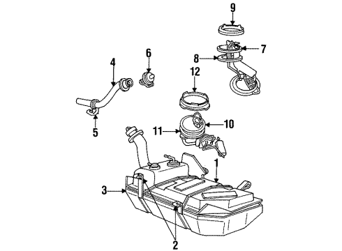 1997 Ford Mustang Fuel Supply Filler Pipe Diagram for F4ZZ-9034-B