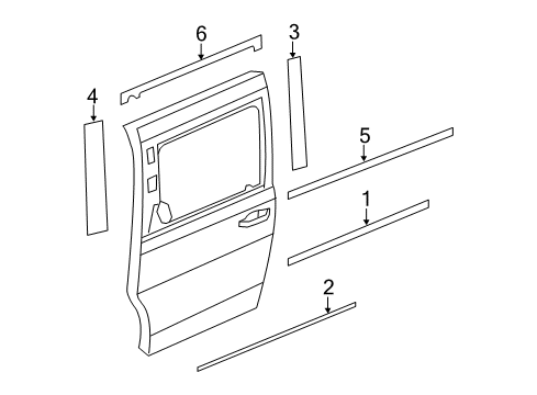 2015 Chrysler Town & Country Exterior Trim - Side Loading Door Molding-Sliding Door Diagram for 5182600AC