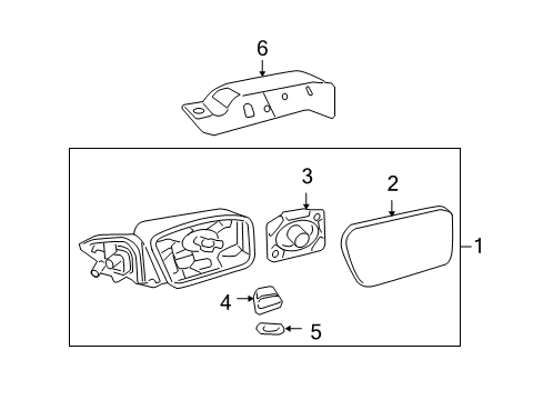 2011 Ford Fusion Mirrors Mirror Glass Diagram for BE5Z-17K707-A