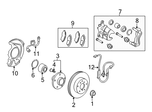 2017 Toyota Corolla Front Brakes Shim Diagram for 04945-02150