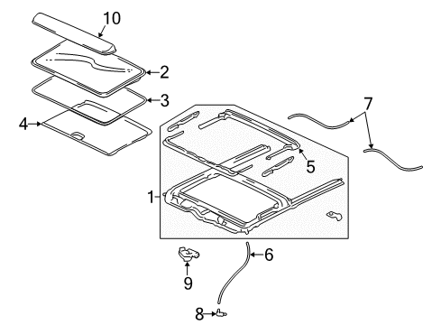 2003 Lincoln LS Sunroof Motor Diagram for 3W4Z-15790-AA