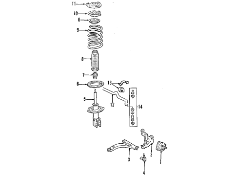 2005 Pontiac Bonneville Front Suspension Components, Lower Control Arm, Stabilizer Bar Washer-Front Stabilizer Shaft Link Diagram for 25628204