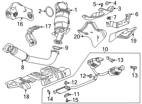 2021 GMC Acadia Turbocharger Oil Return Tube Diagram for 55507859