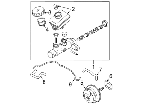 2004 Infiniti G35 Hydraulic System Booster Assy-Brake Diagram for 47210-AM829