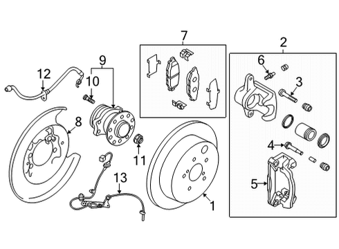 2022 Toyota GR86 Rear Brakes Brake Pads Diagram for SU003-10628