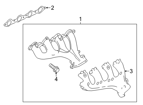 2016 GMC Sierra 2500 HD Exhaust Manifold Exhaust Manifold Diagram for 12610962