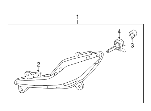 2013 Hyundai Sonata Bulbs Fog Lens And Housing Assembly, Front, Right Diagram for 92220-4R000
