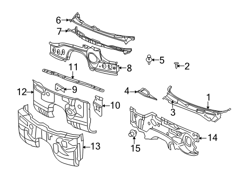2007 Dodge Charger Cowl Bracket-WIPER Diagram for 5065361AA