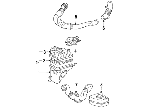 1994 Toyota Previa Filters Duct Diagram for 52830-95D00