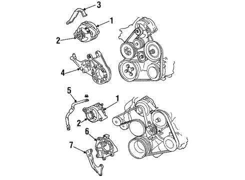 1995 Ford Windstar Alternator Pulley Diagram for F8PZ-10344-HA