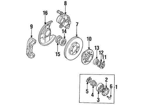 1994 Honda Passport Front Brakes Cam, Automatic Hub (Inner) Diagram for 8-97037-210-1