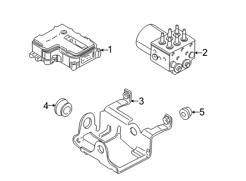 2006 Cadillac Escalade EXT ABS Components Bracket, Brake Pressure Mod Valve Bracket Brace Diagram for 89027157