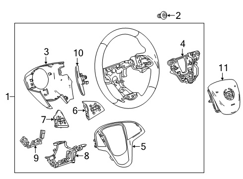 2018 Cadillac ATS Steering Wheel & Trim Steering Wheel Diagram for 84304439