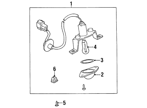1995 Kia Sephia License Lamps Lamp-License Diagram for 0K20A51270A