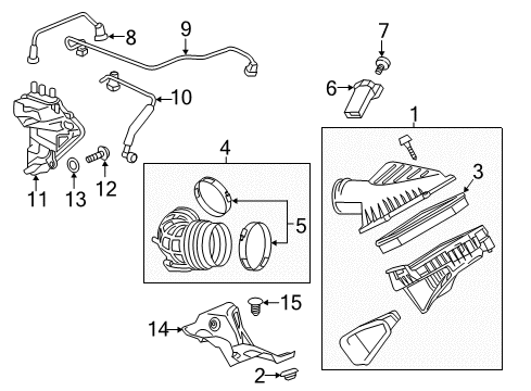 2018 Cadillac CTS Powertrain Control Air Duct Diagram for 22935828