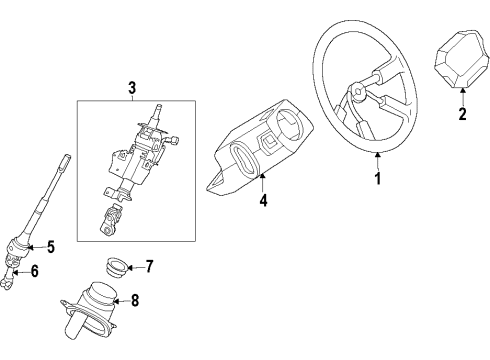 2014 Nissan Quest Steering Column & Wheel, Steering Gear & Linkage Joint-Steering Lower Diagram for 48080-1JA0A