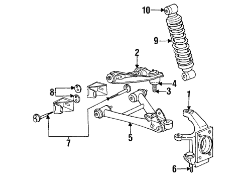 2002 Dodge Viper Suspension Components, Lower Control Arm, Upper Control Arm, Stabilizer Bar Front Suspension Coil Spring Diagram for 5264923AA