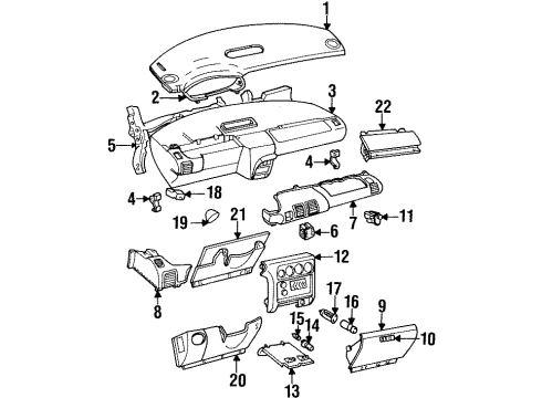 1997 Dodge Neon Instrument Panel Bulb Diagram for L0000161