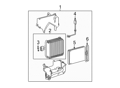 2003 Hyundai Accent Air Conditioner EVAPORATOR Unit Diagram for 97601-25251