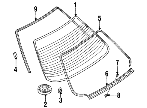 1994 Nissan Altima Back Glass, Reveal Moldings Part Not Available Diagram for 01451-00851