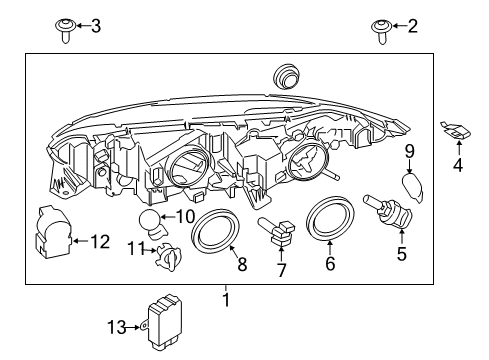 2014 Ford Transit Connect Headlamps Composite Assembly Diagram for DT1Z-13008-P