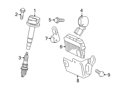 2015 Toyota Prius C Powertrain Control Spark Plug Diagram for 90919-01265