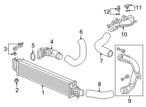 2019 Acura RDX Intercooler HOSE, INTCLR OUTLET Diagram for 17291-5YF-A01