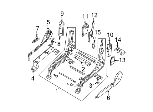 2010 Nissan Titan Tracks & Components ADJUSTER Assembly Front Seat, R Diagram for 87400-ZH00A