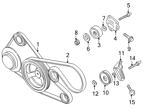 1998 Chrysler Concorde Belts & Pulleys Screw-Header Point Diagram for 6504286