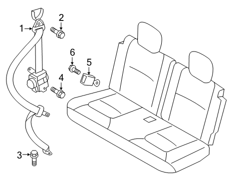 2015 Scion iQ Seat Belt Latch Diagram for 73380-74010-C1