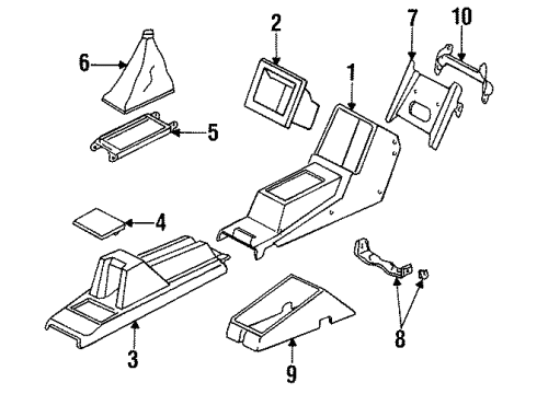 1987 Honda Civic Console Console, FR. *NH83L* (OFF BLACK) Diagram for 77701-SB3-940ZA