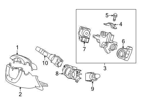 2018 Honda Civic Switches Lock Assy., Steering Diagram for 06351-TEA-941