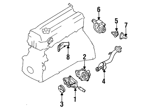 1995 Nissan Altima Water Pump Inlet-Water Diagram for 13049-1E401