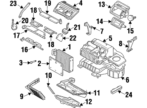 2000 Oldsmobile Intrigue A/C & Heater Control Units Heater & Air Conditioner Control Assembly Diagram for 10442504